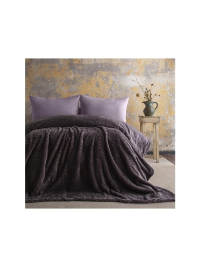 Apricitas Çift Kişilik Jakar Desen Battaniye Trusty Antrasit 200X220