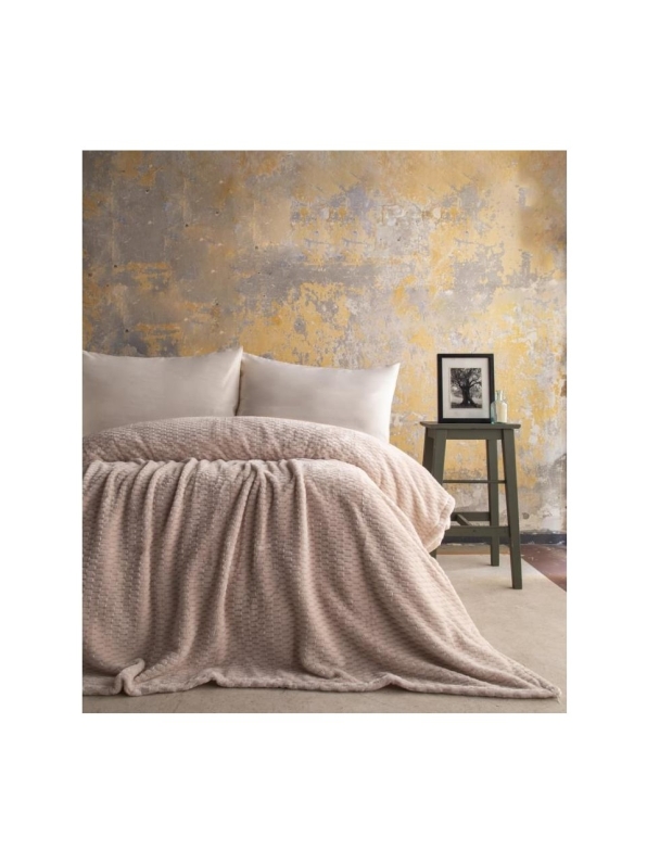 Apricitas Çift Kişilik Jakar Desen Battaniye  Trusty Ekru 200X220 968366 - 1