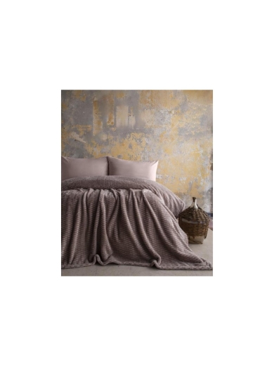 Apricitas Çift Kişilik Jakar Desen Battaniye Trusty Vizon 200X220