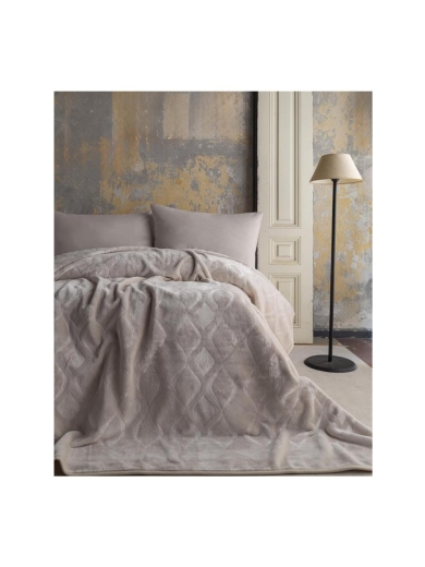 Apricitias Çift Kişilik Embos Desen Battaniye Mercy Ekru 968328