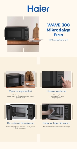 Haier HMW320SDB-011 20L Mikrodalga Fırın - 3