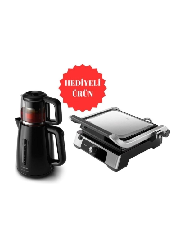 Philips BXA0057/00 HD6301 Izgara ve Tost Makinesi + HD7301 Çay Makinesi Set - 1
