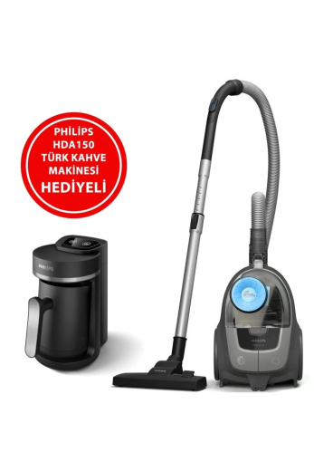 Philips BXA0058/00 XB2142/10 Toz Torbasız Süpürge + HDA150/161 Türk Kahve Makinesi Set