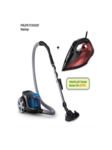 Philips BXA0071/00 FC9332 Toz Torbasız Süpürge + DST7022 Azur Buharlı Ütü Set