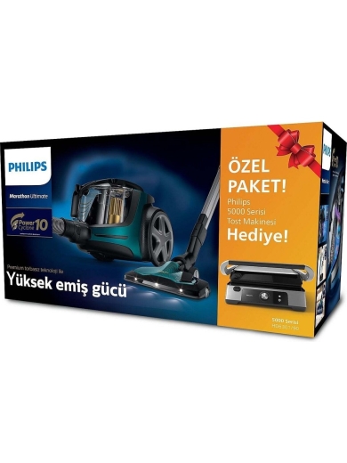 Philips BXA0077/00, XB9185/07 Toz Torbasız Süpürge HD6301/90 Tost Makinesi Bundle Set - 3