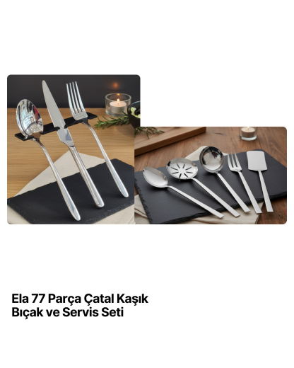 Schafer Ela 77 Parça Çatal Kaşık Bıçak Takımı 11001-GUM01 - 1