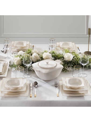 Schafer Glamor Pure Yemek Takımı 60 Parça Gold Gld01