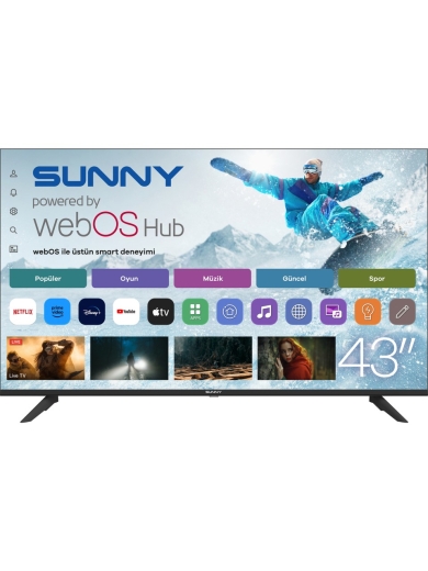 Sunny SN43FMLN-W02S Full HD 43" 109 Ekran Uydu Alıcılı webOS Smart LED TV