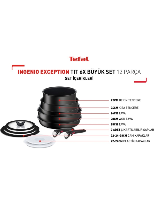 Tefal 2100125491/2100129606 Y. Ingenio Exception Tit 6X Büyük Set 12 Prç - 2